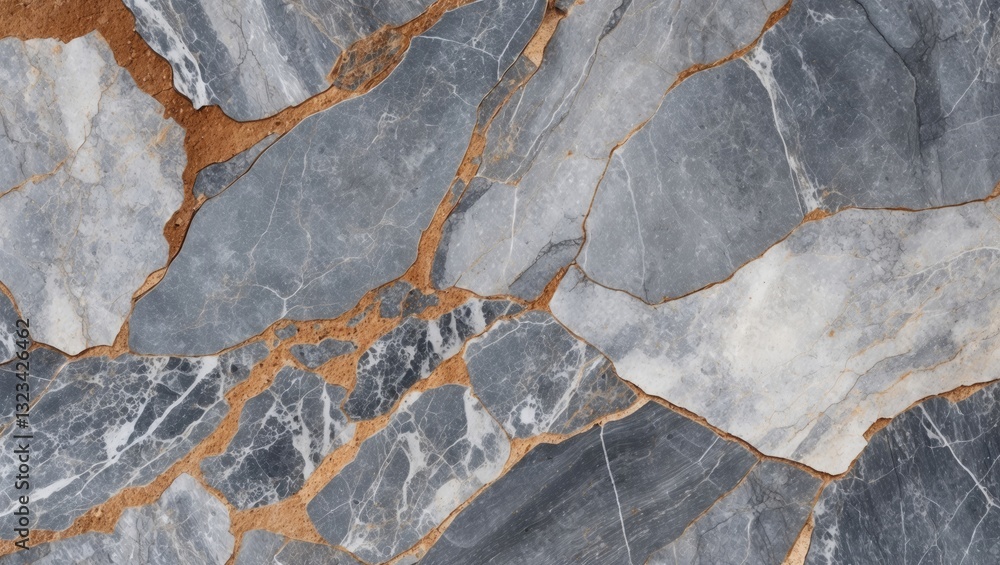 Poster textured gray and brown slate stone surface with varied patterns and shades, featuring large irregul