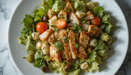 salad with chicken and vegetables