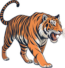 Dynamic Tiger Vector Illustration  Wild Animal Art and Graphic Design