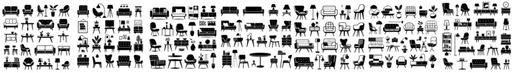 Vector from collection of furniture silhouettes