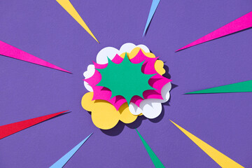 Colorful Abstract Paper Art with Radial Burst Design