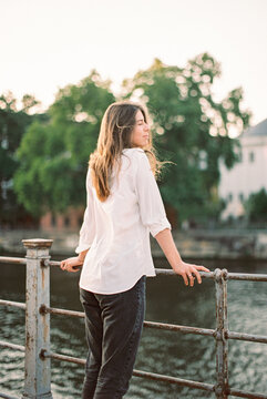 young woman by The Oder&ndash;Spree Canal