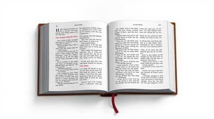 Obraz premium Open Book with Text and Red Ribbon