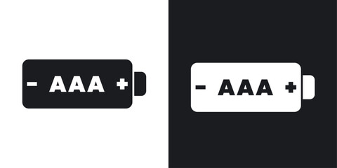 AAA battery icons pack in solid style
