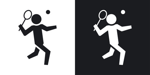 Badminton icons pack in solid style