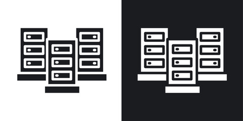 Data center icons pack in solid style
