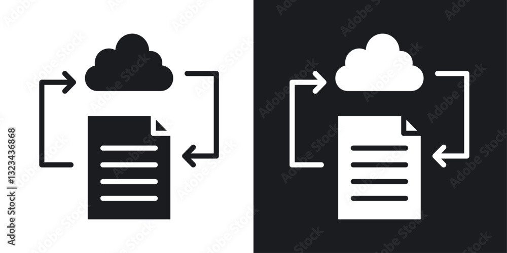 Poster file sharing icons pack in solid style
