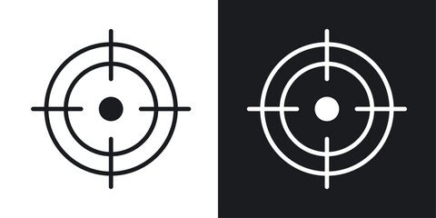 Gun target icons pack in solid style