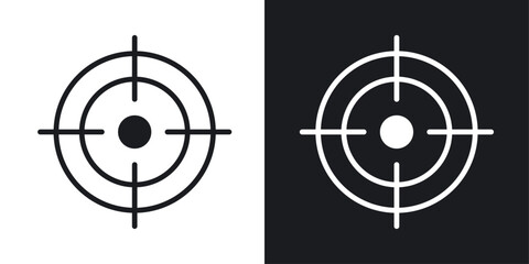 Gun target icons pack in solid style
