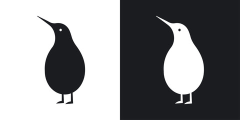 Kiwi bird icons pack in solid style