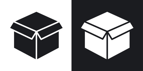 Open box icons pack in solid style