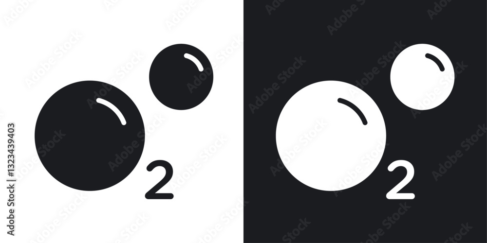 Poster oxygen o2 icons pack in solid style