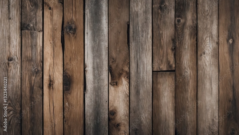 Aufkleber rustic wooden backdrop with various shades of brown and gray planks arranged vertically, creating a 