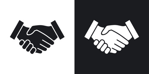 Shake hands icons pack in solid style