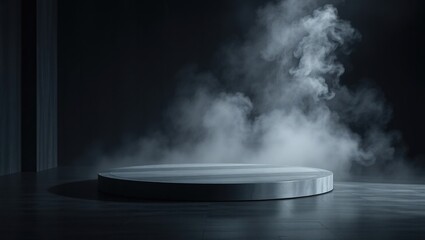 A Mysterious, Circular Platform Shrouded In Ethereal Smoke, A Scene Of Quiet Contemplation And Hidden Secrets Within A Dark, Atmospheric Setting