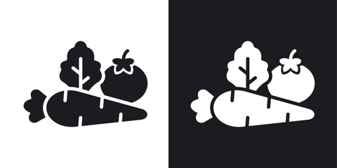 Vegetable icons pack in solid style