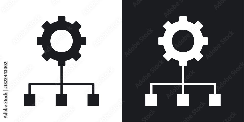 Poster workflow icons pack in solid style