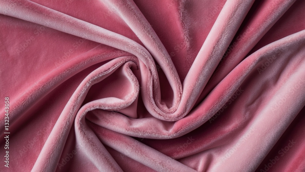 Fototapete soft pink and mauve velvet fabric draped elegantly in folds with a smooth texture creating a luxurio