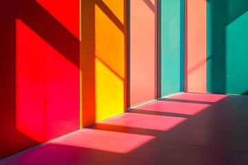 Obraz premium Striking Geometric Patterns and Interplay of Light and Shadow in Modern Architecture