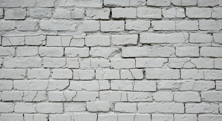 Obraz premium Weathered White Brick Wall Texture Soft Light. AI Generated