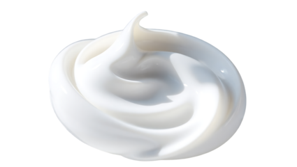 White cosmetic cream texture isolated on transparent background Generative Ai.