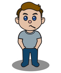 chill boy handsome men character lovely chibi cartoon figure vector graphic element video art work stock