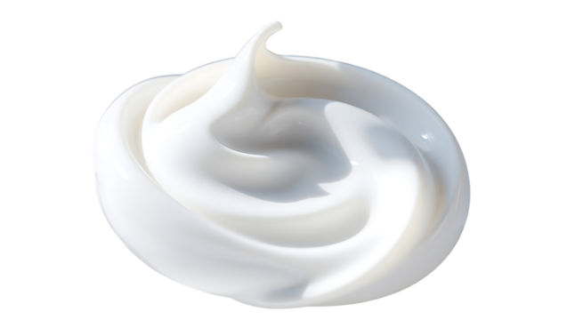 White cosmetic cream texture isolated on transparent background Generative Ai.
