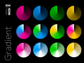 グラデーションの円形スタイルのセット 034