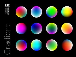 グラデーションの円形スタイルのセット 039
