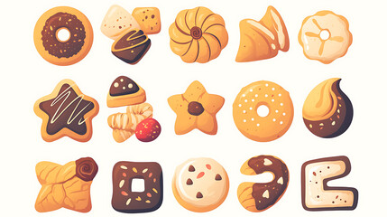Bakery equipment and cakes material for advertising illustrations
