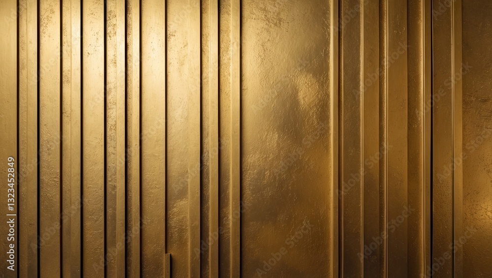 Poster golden vertical striped texture background with a shiny finish and space for text, featuring warm go