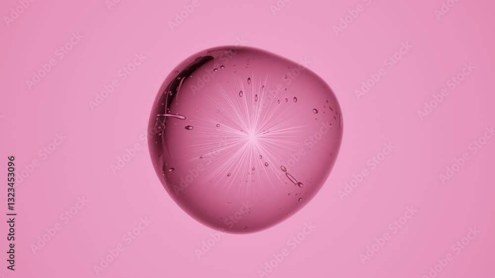 Poster abstract 3d molecular structure with floating bubbles – transparent elements in seamless loop animat