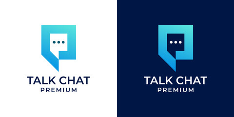Letter P chat logo design template. Creative modern trendy chat logo design vector template. Simple chat talk logo design for business, technology, education.