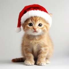 Adorable Christmas Kitten Festive Cat Photo
