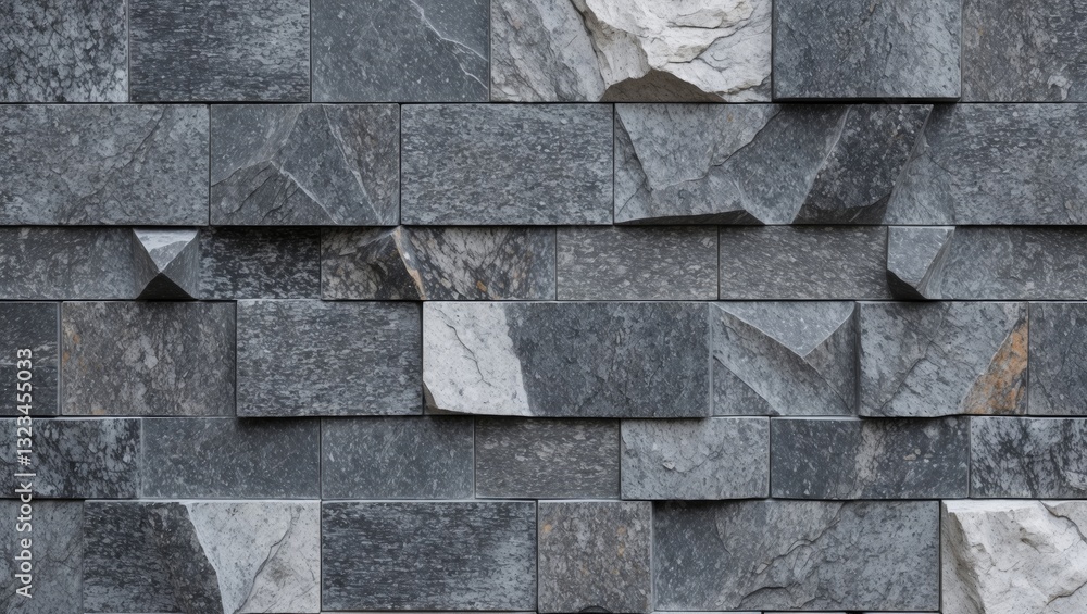 Leinwandbilder grey granite stone texture wall featuring various shades of grey with angular pieces and subtle whit