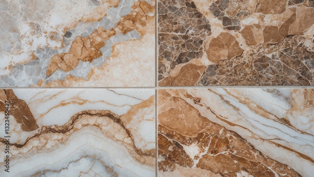 Poster natural marble texture with earthy tones of cream, brown, and beige displaying elegant veining patte