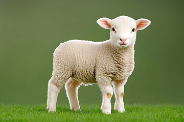 Obraz premium Adorable lamb in a field