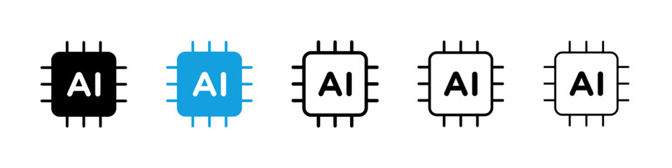 AI icons vector set for web designs