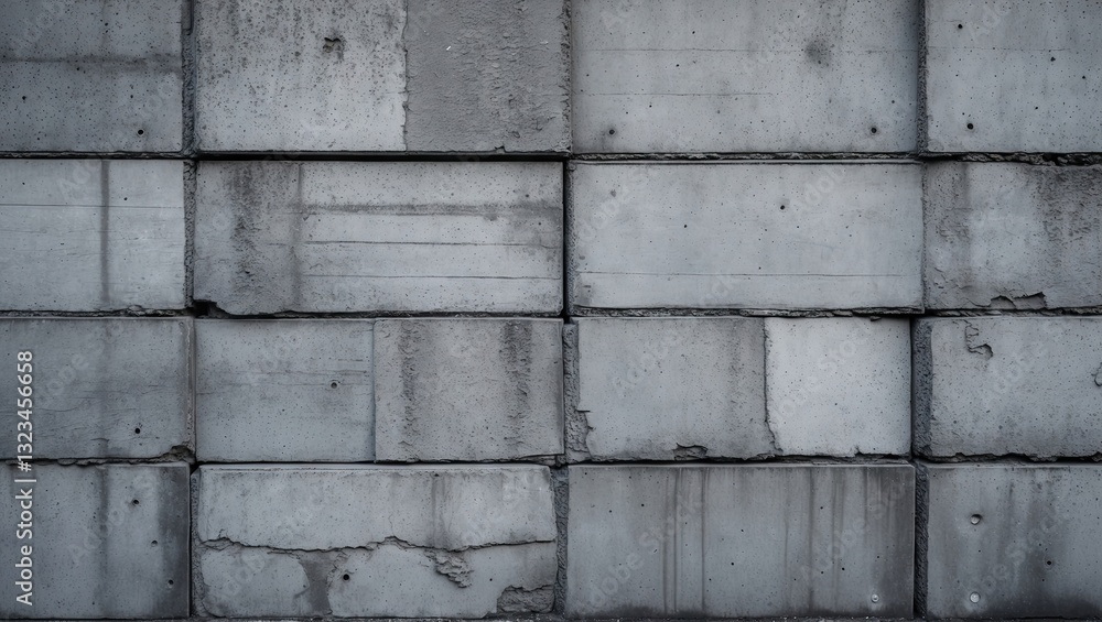 Fototapete gray concrete wall texture with uneven blocks in various shades of gray showcasing surface imperfect
