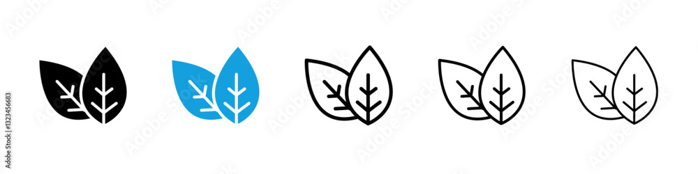 Poster basil icons vector set for web designs