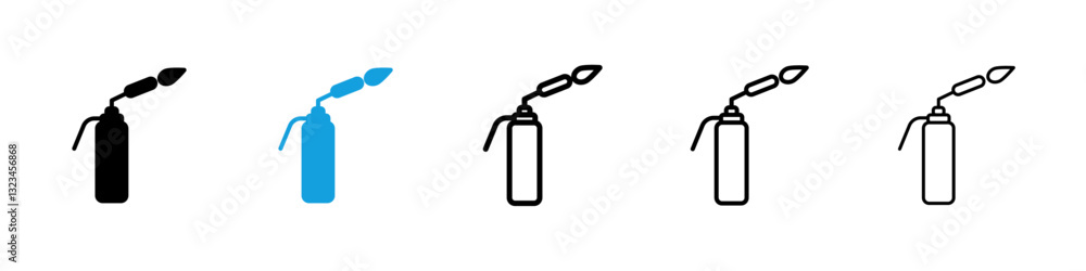 Poster blowtorch icons vector set for web designs