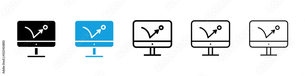 Poster bounce rate icons vector set for web designs