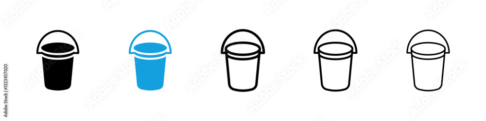 Poster bucket icons vector set for web designs