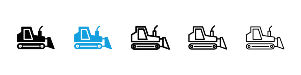 Naklejka premium Bulldozer icons vector set for web designs