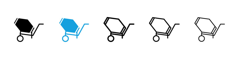 Cement mixers icons vector set for web designs