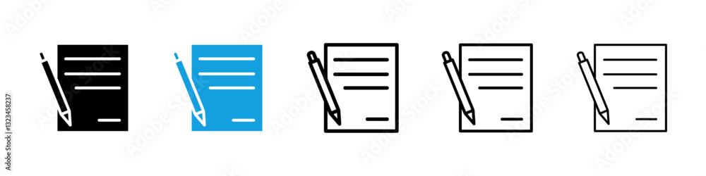 Poster contract icons vector set for web designs