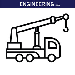  outline engineering icon. Editable stroke. Vector illustration. EPS 10.