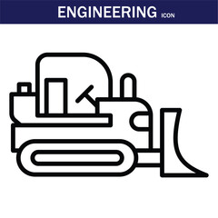  outline engineering icon. Editable stroke. Vector illustration. EPS 10.