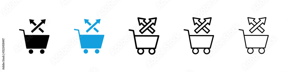 Poster cross sell icons vector set for web designs