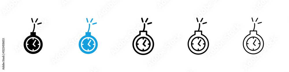Poster deadline icons vector set for web designs